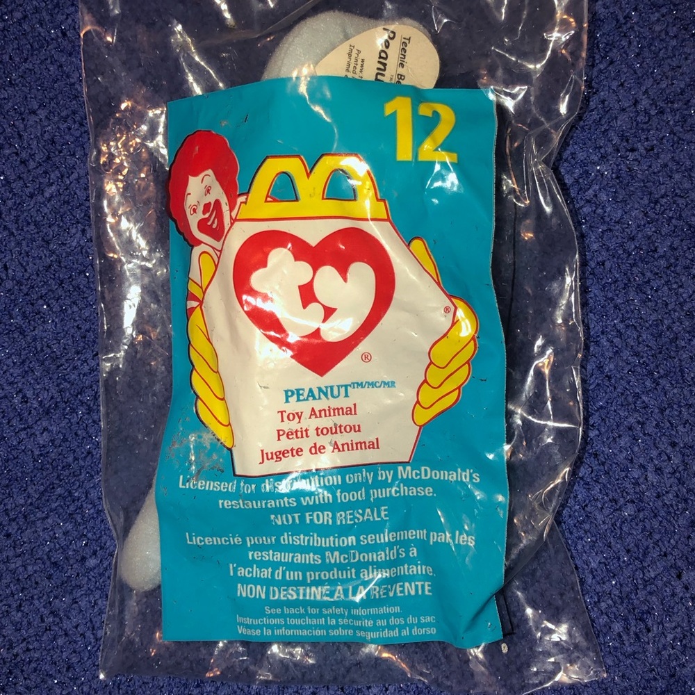 🐘TY 1998 McDonald’s Teenie Beanie Baby Peanut #12